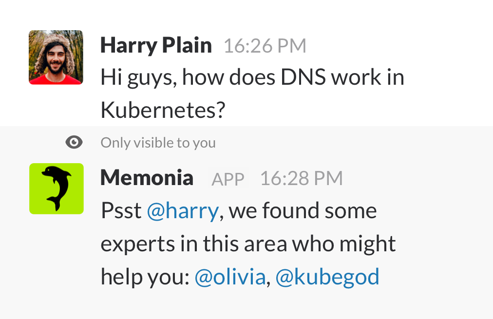 Search suggestions inside Slack